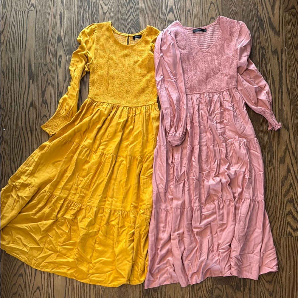 Charming Yellow and Pink Maxi dress bundle